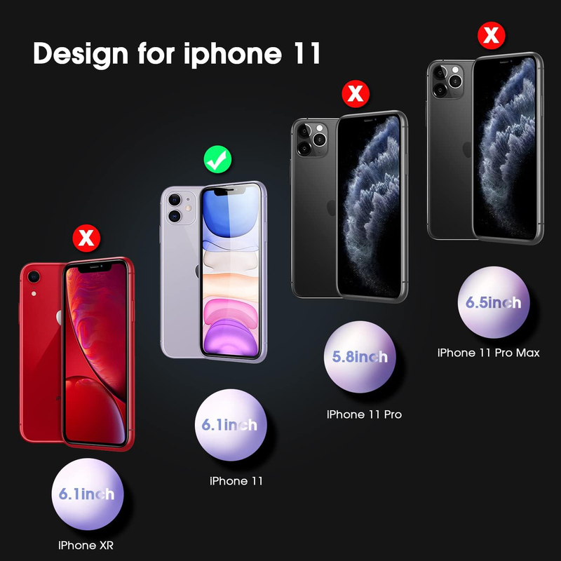 X-level Apple iPhone 11 6.1" Prevent Hand Sweat and Fingerprints Enhance the Gaming Experience Crystal Clear Mobile Phone Case Cover with Tempered Glass Screen Protector, Clear