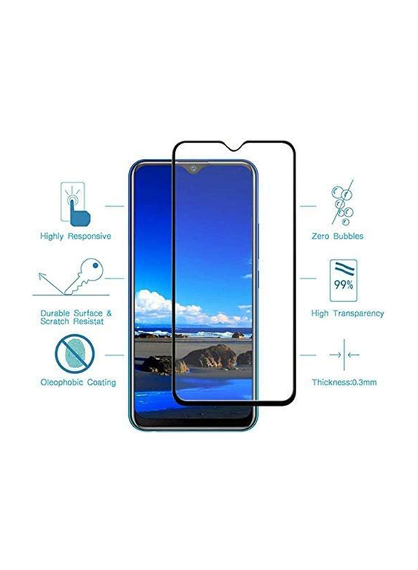 Newlike Xiaomi Redmi 8/8A Full Coverage Premium Tempered Glass Screen Protector, Black/Clear