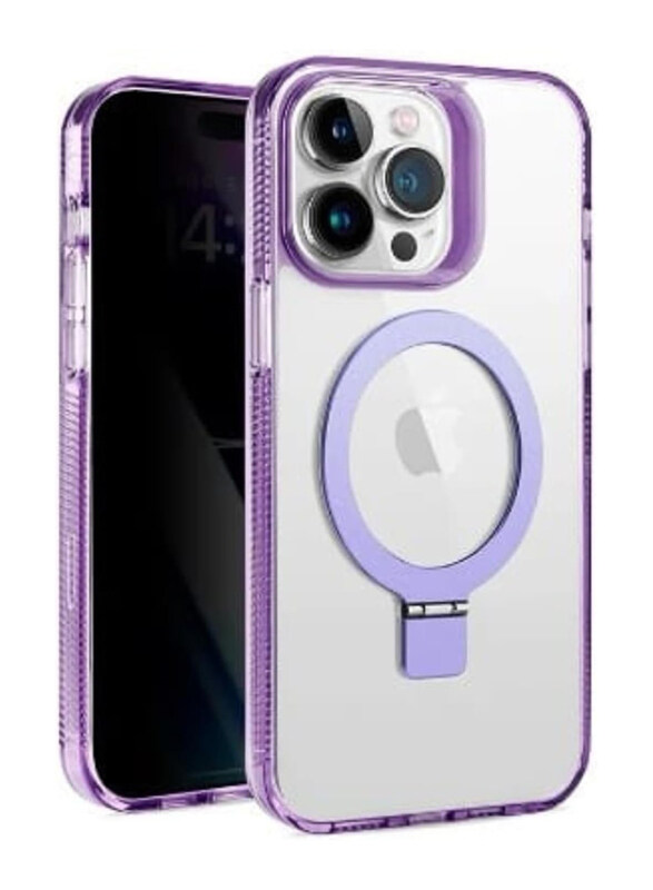 

Generic Apple iPhone 14 Pro Anti-Scratch & Anti-Drop with Metal Kickstand Shockproof Silicone Mobile Phone Case Cover, Purple