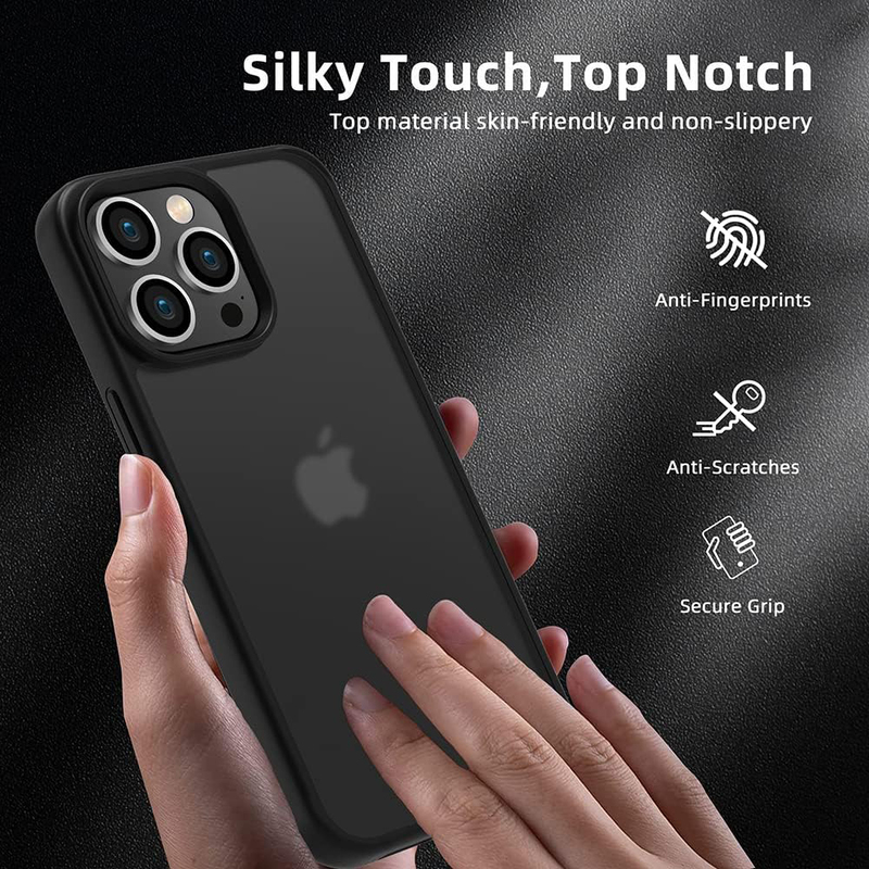 X-Level Apple iPhone 14 Pro TPU Shockproof Matte Finish Mobile Phone Case Cover, Black