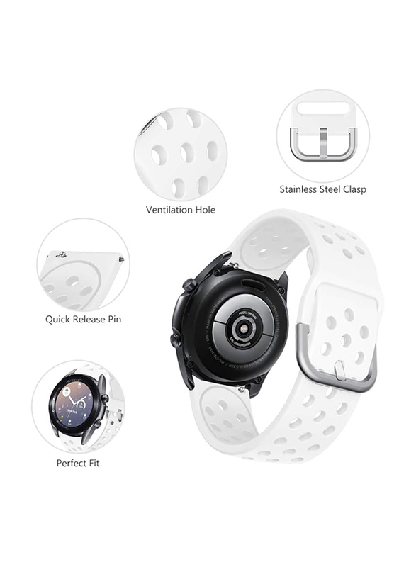 YPSNH Quick Release Wristband Sport Breathable Strap for Samsung Galaxy Watch 3 & Gear S3 22mm/45mm/46mm, White