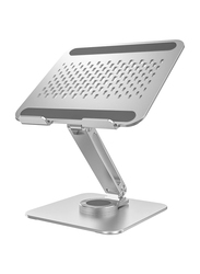 360 Degree Rotation Adjustable Laptop Stand for Desk, Silver