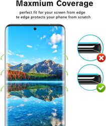 6.8-inch Galaxy S22 Ultra 9H Hardness, 3D Curved HD Glass, Scratch Resistant, Fingerprint Unlock 2 x Screen Protector + 2 x Camera Lens Protector, Clear