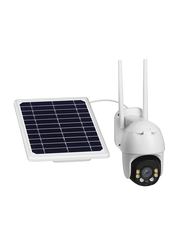 

Crony Outdoor Security System Pan Tilt 4G LTE Solar Battery Powered Camera, White