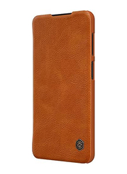 Nillkin Qin Samsung Galaxy A12 Leather Flip Mobile Phone Case Cover, Brown