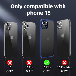 X-Level Apple iPhone 15 Plus 6.7-Inch 2023 Slim Fit Ultra-Thin Soft TPU Matte Finish Coating Guardian Series Cases Cover, Blue