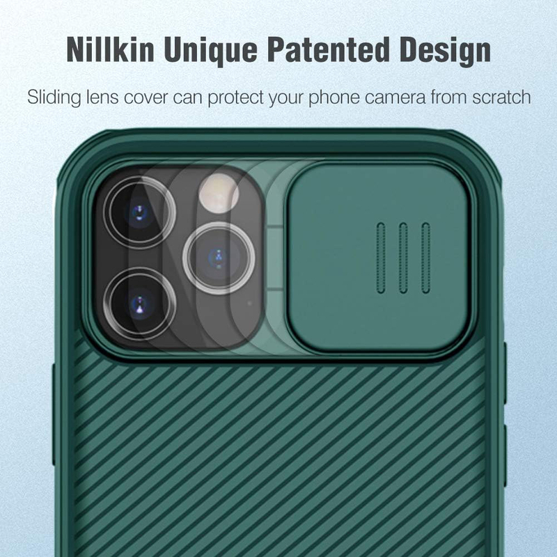 Nillkin Apple iPhone 12/12 Pro 6.1-inch Camshield Pro Shock Absorption Built-in Lens Protector and Drop Protection Mobile Phone Case Cover, Green