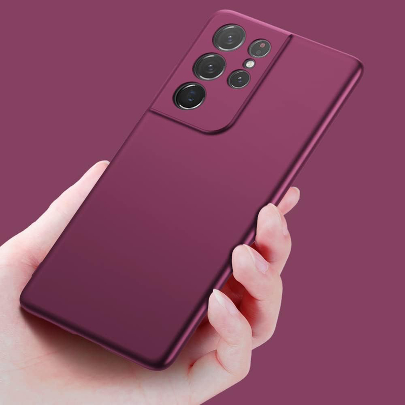 X-Level Samsung Galaxy S21 Ultra Slim Fit Soft TPU Super Ultra-Thin Guardian Series Light Protective Matte Finish Coating Mobile Phone Case Cover, Wine Red