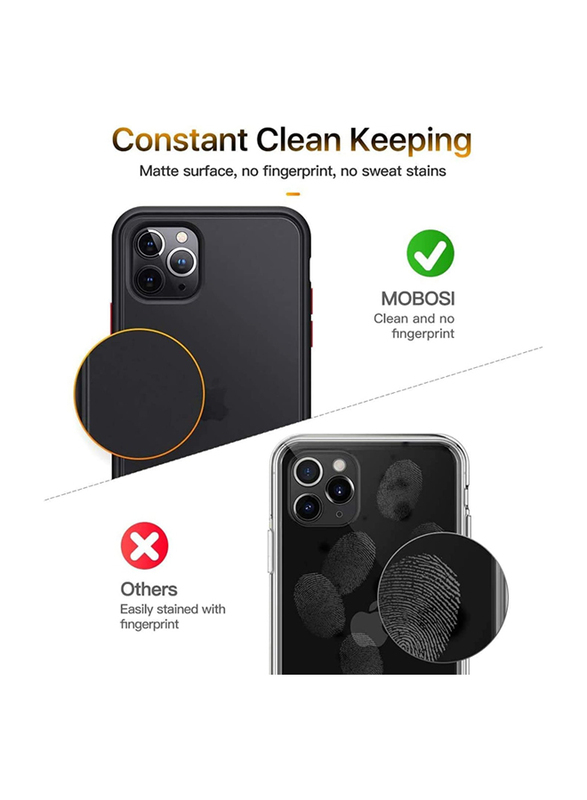 AtoZ Apple iPhone 12/12 Pro Silicone Magnetic Car Mount Shockproof Translucent Mobile Phone Case Cover with Stand Ring Holder, Black