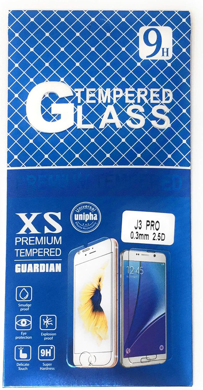 9H Samsung Galaxy J3 Pro Premium Mobile Phone Tempered Glass Screen Protector, Clear