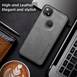 X-level Google Pixel 4a Anti-Scratch Premium Leather Soft TPU Bumper Shockproof Protective Mobile Phone Cover Case, Grey