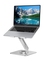 360 Degree Rotation Adjustable Laptop Stand for Desk, Silver