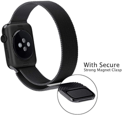 Magnetic Milanese Loop Stainless Steel Band for Apple Watch 44mm, Black