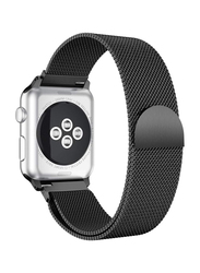 Milanese Stainless Steel Magnetic Watch Band For Apple Watch Series 4 40mm, Black