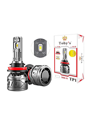 Toby's 60W Power 6000 Lumens Car LED Headlight Bulbs with Color Temperature 6500K, 2 Pieces