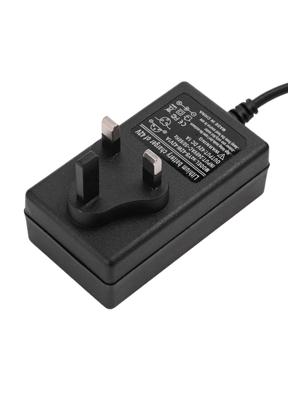 42V 1A Multi-Function Power Adapter 100-240V Scooter Battery Charger Power Supply Adapter with UK Plug, Black