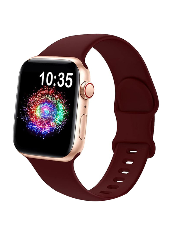 TreasureMax Elastic Soft Pattern Printed Solo Loop Stretchy Women Strap for Apple Watch 41mm/40mm/38mm/45mm/44mm/42mm/SE/7/6/5/4/3/2/1, Wine Red