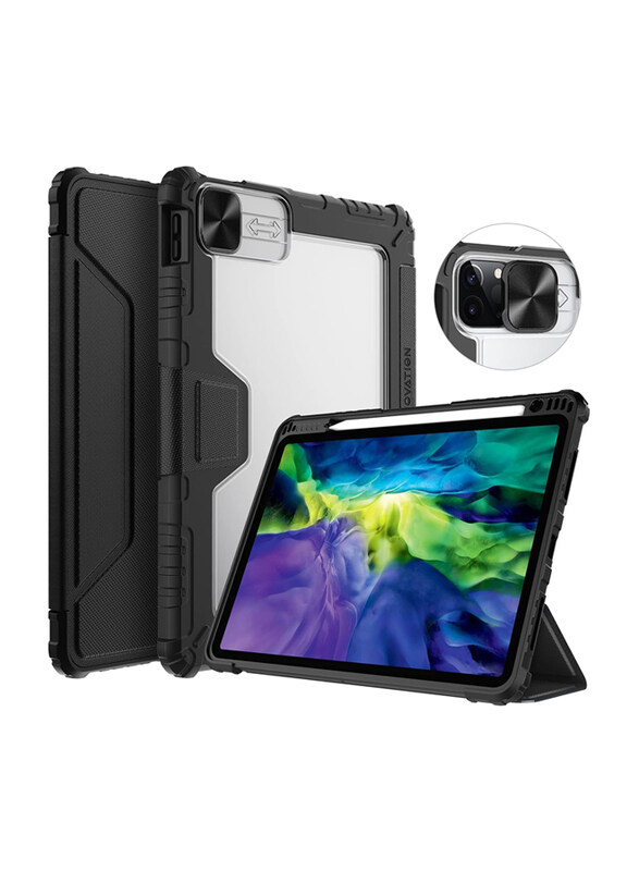 

Nillkin Apple iPad Air 10.9-Inch 2020/Air 4/Pro 11 2020 Bumper Shockproof Flip Leather Built in Kickstand & Camera Protector Case Cover with Auto Wake