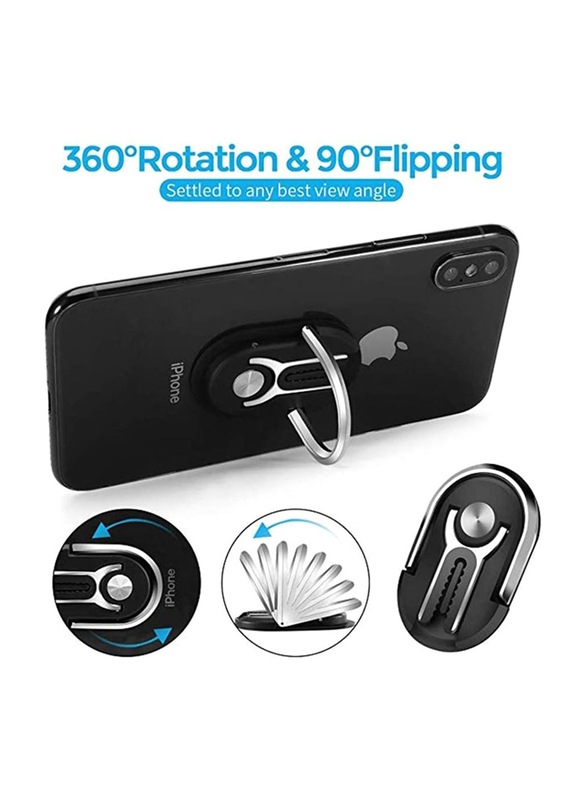 Multipurpose Mobile Phone Holder Stand 360 Degree Rotation, Black