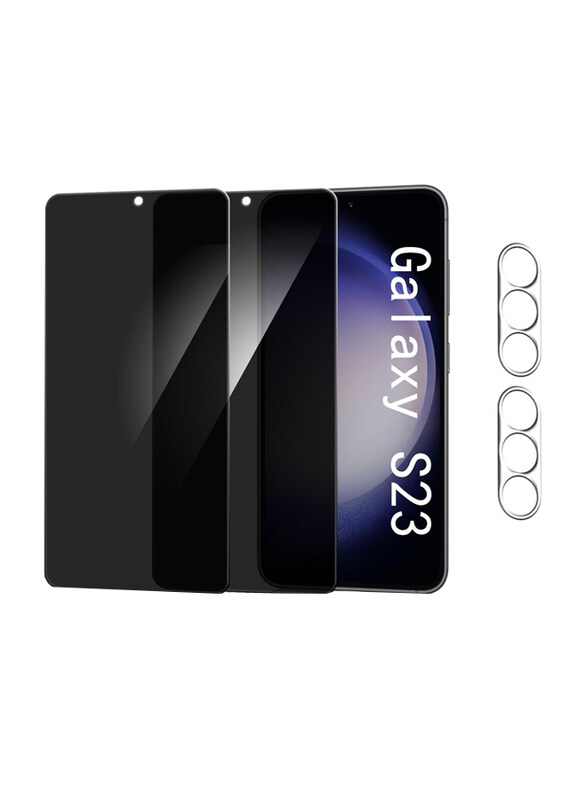 

Generic Samsung Galaxy S23 5g Privacy 9H Anti Scratch, Ultrasonic Fingerprint Support, Bubble Free 2 x Tempered Glass Screen Protector + 2 x Camera Lens Prote