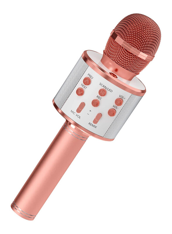 

GarHose Portable Handheld Wireless Bluetooth Karaoke Microphone Kids for Singing, Rose Gold