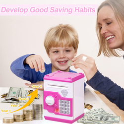 Refasy Bank Machine Real Piggy Bank with Code Electronic for Kids, Ages 6+