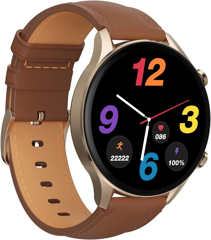 G-tab GT7 1.43 Inch Smartwatch with Music Storage, Brown