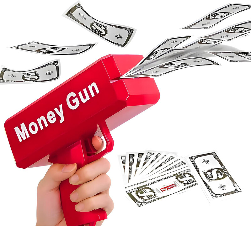 

Generic Paper Spray Supreme Fake Money Machine Toy Gun, Red