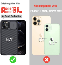 Nillkin Apple iPhone 12/12 Pro 6.1-inch Camshield Pro Shock Absorption Built-in Lens Protector and Drop Protection Mobile Phone Case Cover, Black