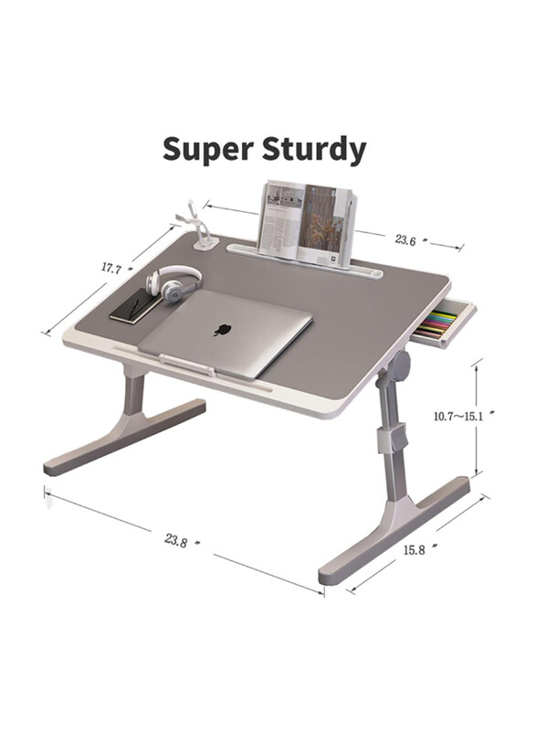 Adjustable Laptop Desk, Grey