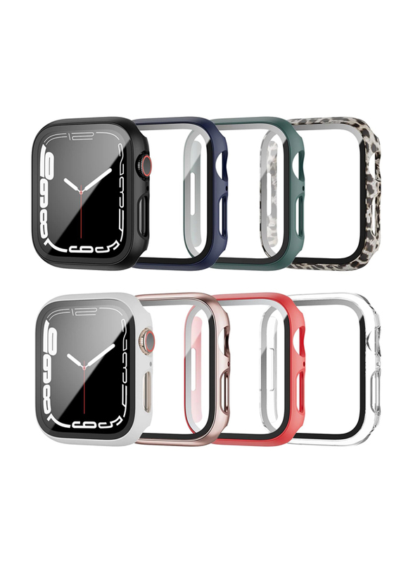 Tempered Glass Screen Protector with Case for Apple Watch Ultra 40mm, 8 Pieces, Multicolour