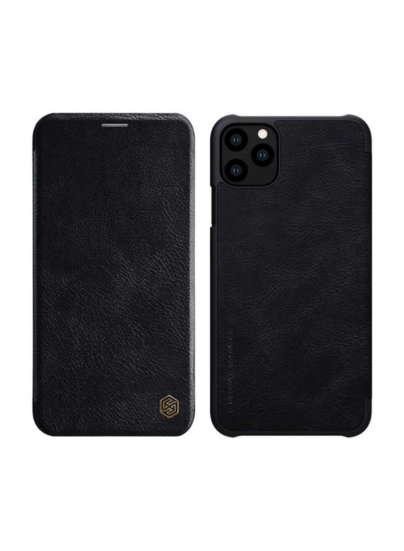 Nillkin Qin Apple iPhone 11 Pro 5.8" Leather Flip Mobile Phone Case Cover with Card Holder, Black