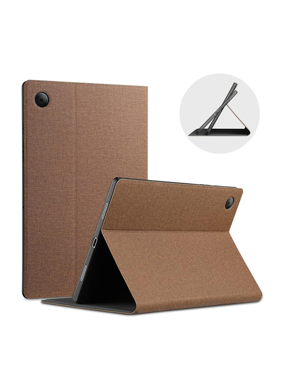 X-Level Samsung Galaxy Tab A8 10.5-inch 2022 SM-X200/X205/X207 Slim Lightweight TPU Shell Stand Shockproof Protective Smart Tablet Case Cover with Auto Sleep, Brown