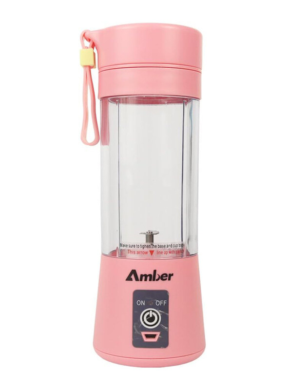 

Amber 0.3L Portable Rechargeable Juicer, Pink/Clear