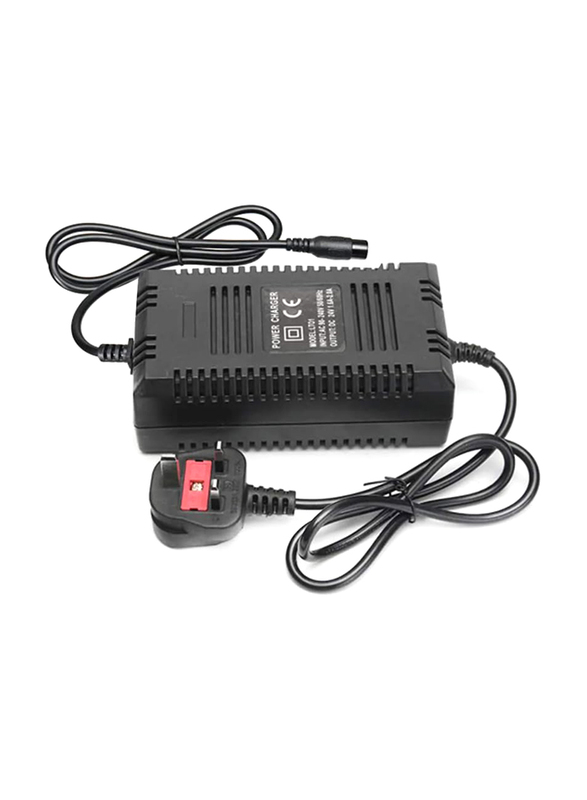 24V 2A Power Charger with Three Port Inline Female Connector for Scooter Power Supply Adapter, Black