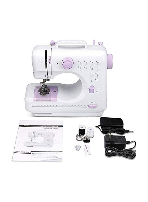 Multi-Functional Mini Household Sewing Machine, White