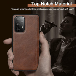 X-Level Samsung Galaxy A53 5g Thin Slim Premium PU Leather Soft Bumper Shockproof Anti-Scratch Protective Mobile Phone Case Cover, Brown