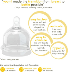 Yoomi Anti-Colic Baby Feeding Bottle, 2 x 240ml, Clear/Yellow