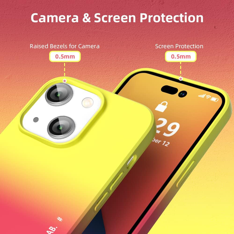 X-Level Apple iPhone 14 Shockproof Silicone Full Body Protective Light Back Mobile Phone Case Cover with Camera Protection Anti-Scratch Gradual Colour, Red