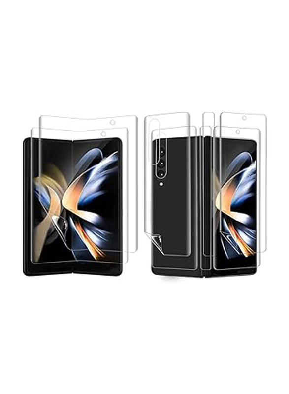 Samsung Galaxy Z Fold 4 5G Full Covered Outer + Inner Screen TPU Soft Screen Protector, 8 Pieces, Clear