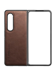 X-Level Samsung Galaxy Z Fold 4 5g (2022) Thin Slim Premium PU Leather Anti-Scratch Drop Protection Shockproof Folding Mobile Phone Case Cover, Brown