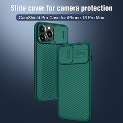 Nillkin Apple iPhone 13 Pro Max 6.7-Inch Cam Shield Pro Slim Case Hard PC & TPU Camera Protective Anti-Scratch Mobile Phone Case Cover, Green