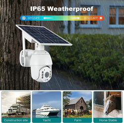 5MP Sim Card Solar PTZ Outdoor Camera, White