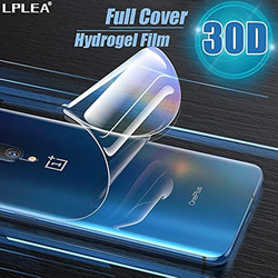 OnePlus 6T/7 Pro 30D Full Cover Hydro Back Film Protective Soft Not Glass Screen Protectors, Clear/Black