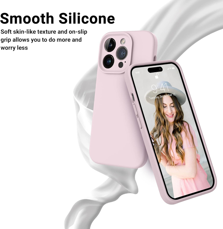 Otofly Apple iPhone 14 Pro Max Magnetic MagSafe Shockproof Silicone Mobile Phone Case Cover, Chalk Pink