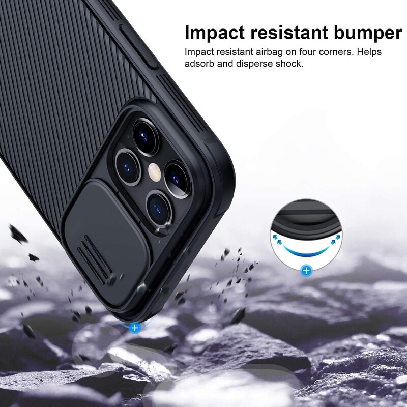 

Generic Apple iPhone 12 Pro Max Hard Camshield Camera Slide Protective Rubber Mobile Phone Case Cover, Black