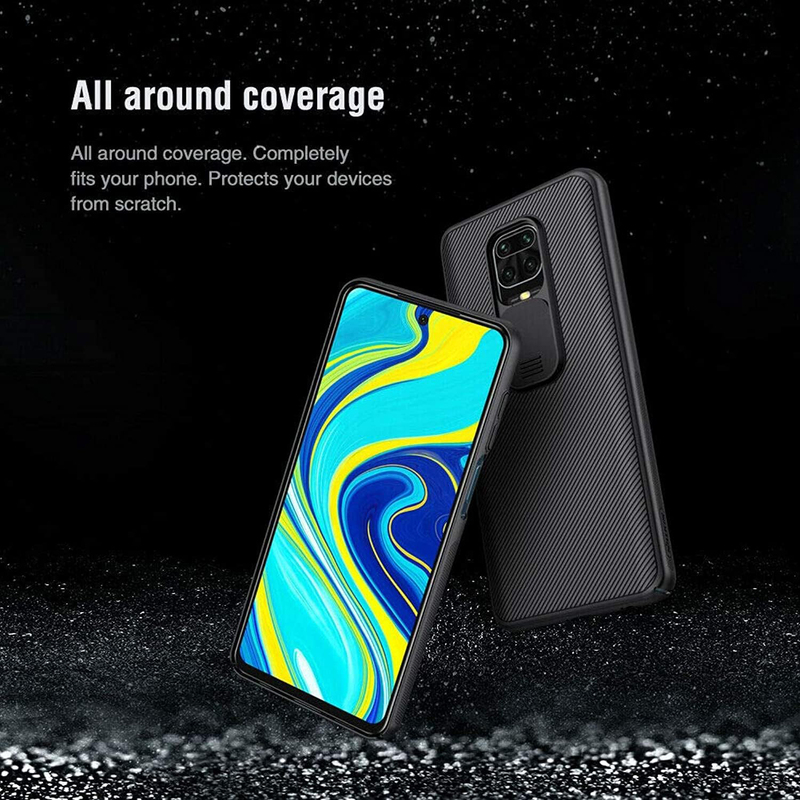 Nillkin Xiaomi Redmi Note 9S/9 Pro Camshield Sliding Camera Protective Stylish and Slim Plastic Mobile Phone Case Cover, Black