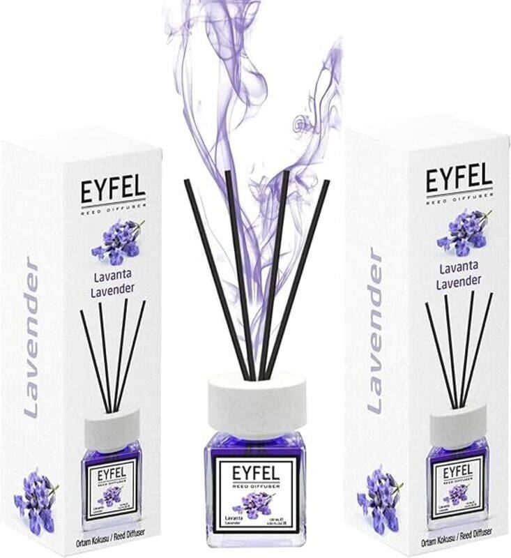 

Eyfel Lavender Reed Diffuser Set 120ML Premium Long-Lasting Fragrance with Elegant Diffuser Sticks for Bathrooms, Living Spaces, Offices, Shops & Showrooms