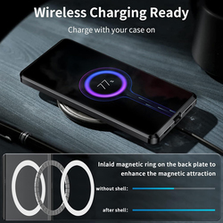 Samsung Galaxy S23 Ultra 5g Metal Magsafe Wireless Charger Translucent Matte Magnetic Mobile Phone Case Cover with Camera Lens Protection, Black