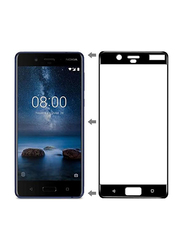 Nokia 8 Full Coverage 3D Curved Pro Ultra Clear with Anti-Scratch Tempered Glass Screen Protector, Clear/Black